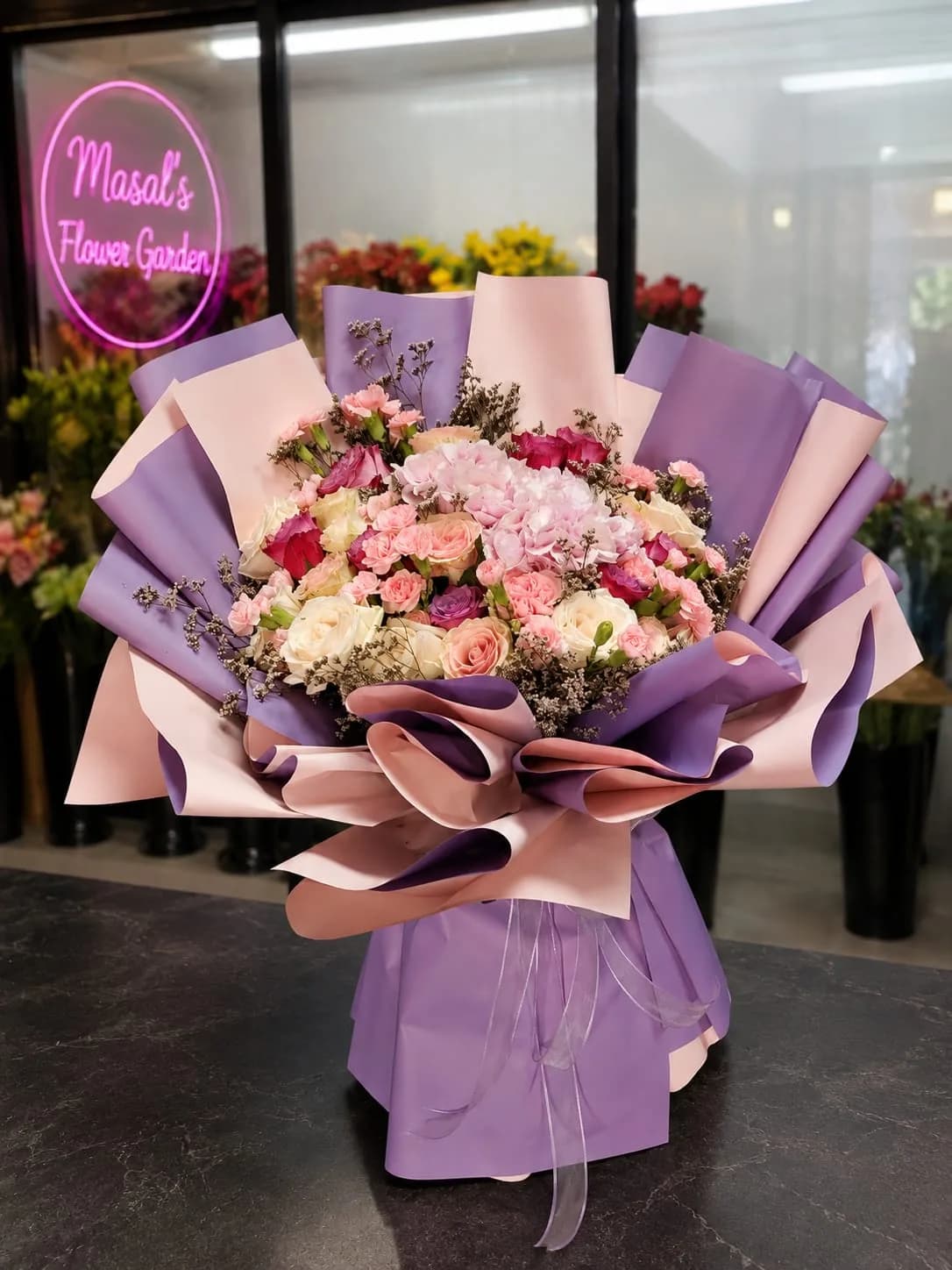Lavender Blush – Pastel Çiçek Buketi – Masal's Flower Garden